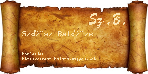 Szász Balázs névjegykártya