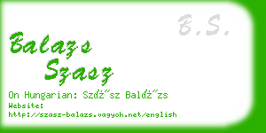 balazs szasz business card